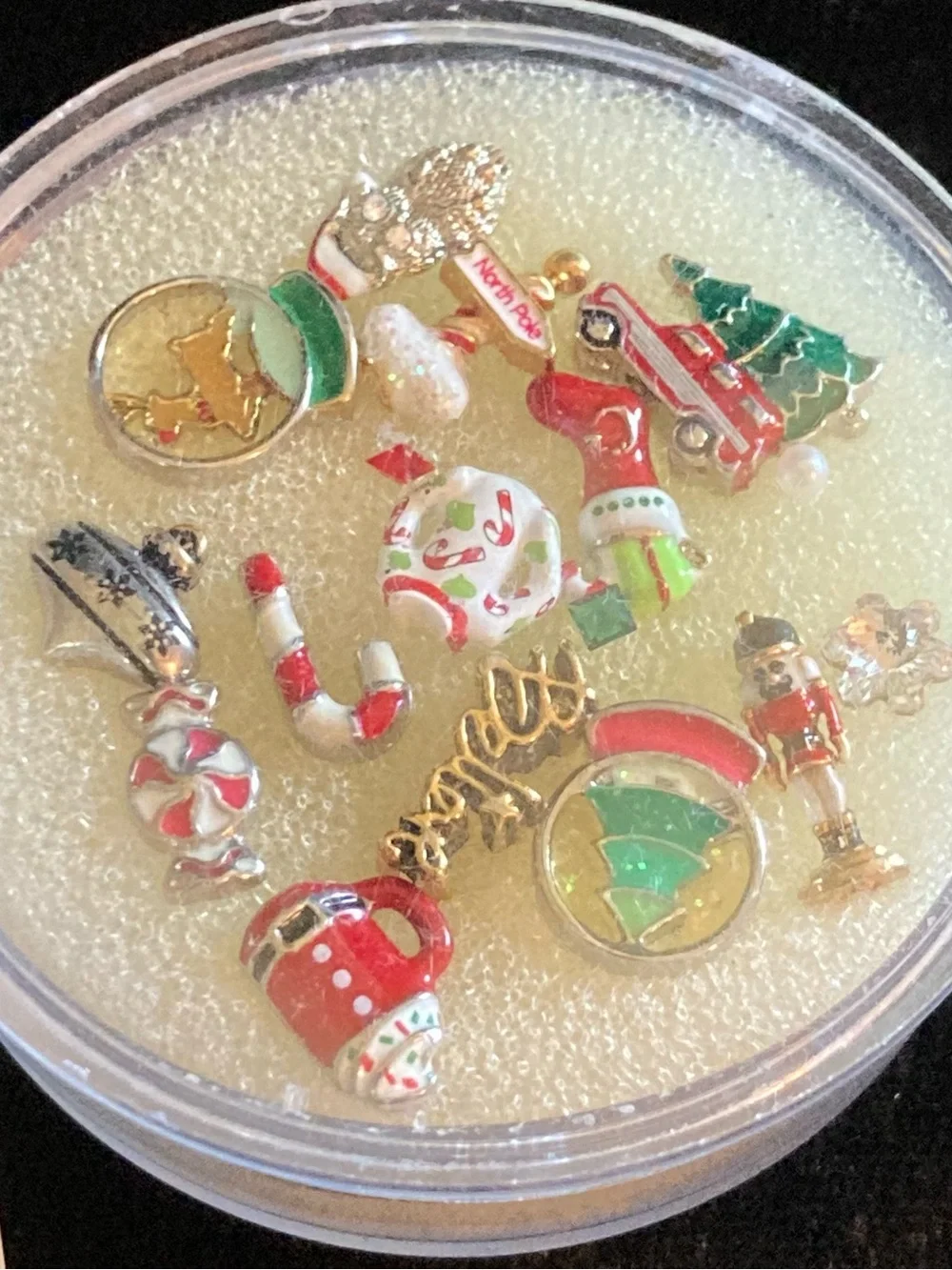 Origami Owl Red and Green Christmas Floating Charm Set